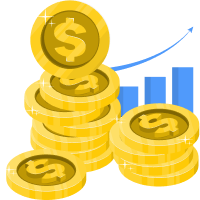 Growing coins illustration